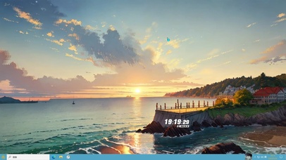 夕阳海景主题壁纸