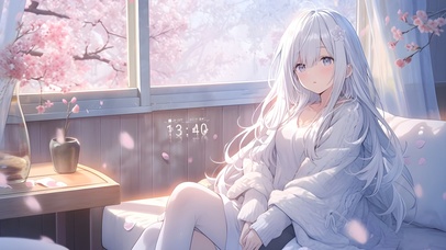 唯美樱花白发少女
