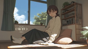 唯美午后房间少女