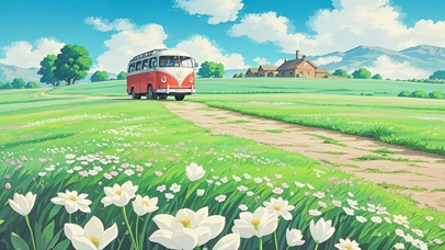 乡下小路上的小车