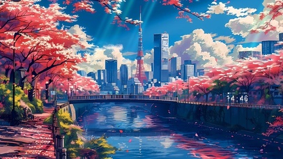 樱花河岸 
