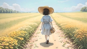 田野里的背影