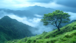 雾山孤树