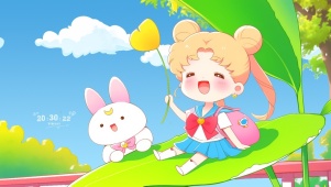 开心的美少女