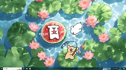 线条小狗荷塘派对主题