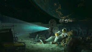 4k 梦幻太空电影院的宇航员