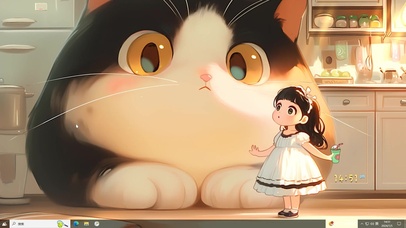 可爱发呆的大猫