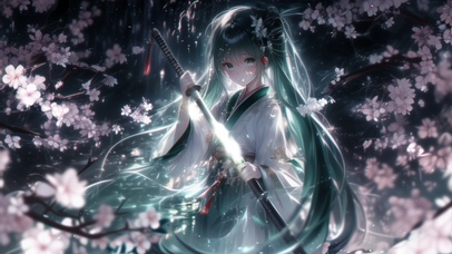 雪墨壁纸丨初音未来丨仗剑天涯丨