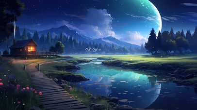 4K唯美星空田野木屋