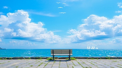 护眼蓝色海边风景