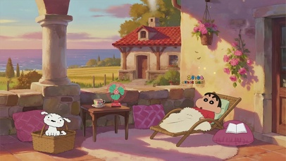 小新和小白傍晚的悠闲时光