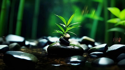 翠竹间