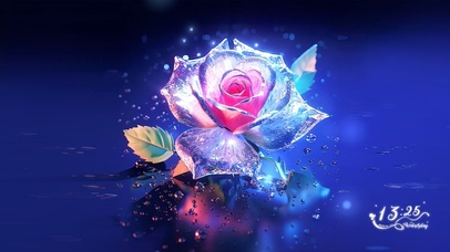 4K魅惑蓝水晶玫瑰