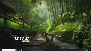 护眼竹林桌面主题