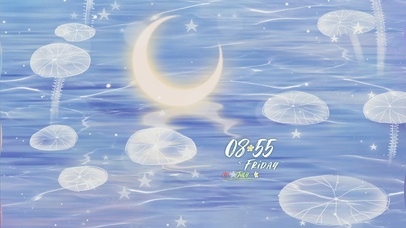 唯美治愈荷塘月亮