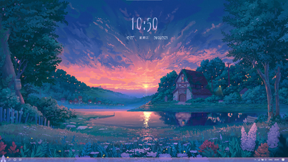 日落（含时钟、音乐频谱）