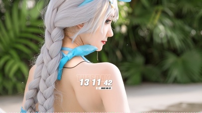 二次元性感美女的背影