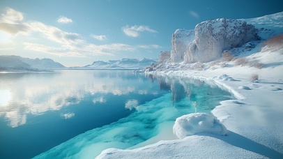 冰湖晴雪