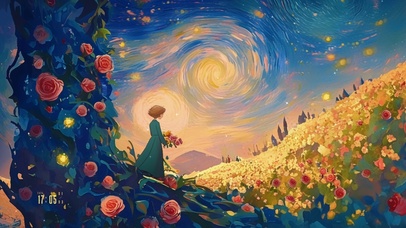 4K 星空玫瑰园