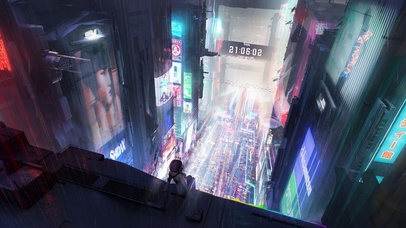 赛博朋克东京雨夜