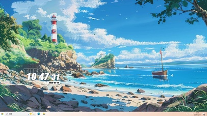 海景树木电塔桌面主题