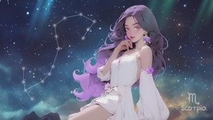 浪漫紫发天蝎座美少女