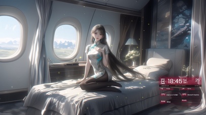 她的头发宛如乌黑的瀑布