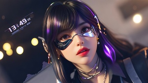 赛博霓虹酷飒少女