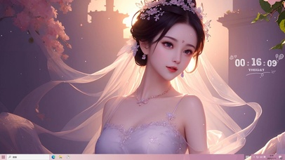 紫色清纯婚纱仙女