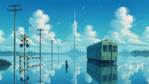 樱花海景