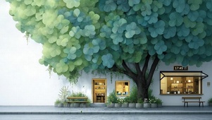 四叶树下的咖啡馆