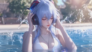 甜美水中女孩