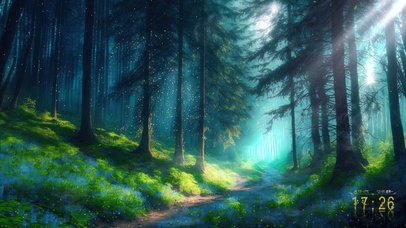 治愈森林小路阳光鸟鸣