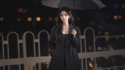 4K浪漫雪天美女