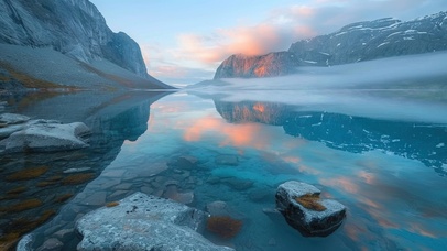 北欧的冰川湖泊