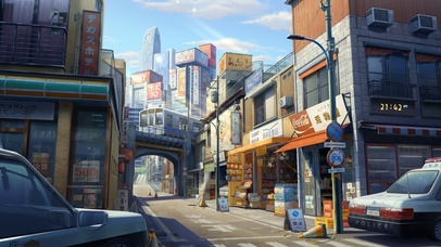 4K日式动漫街道