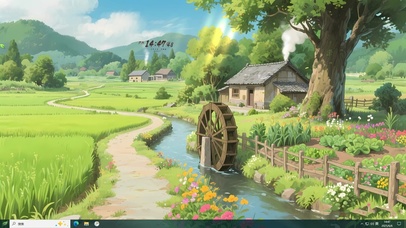 护眼夏日乡村溪流