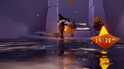 光遇小矮子巫师抱南瓜螃蟹万圣节