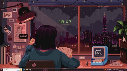 深夜学习少女—【主题桌面】