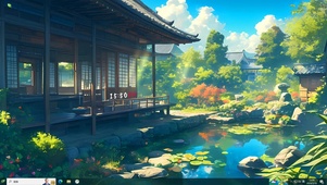 古风荷塘庭院