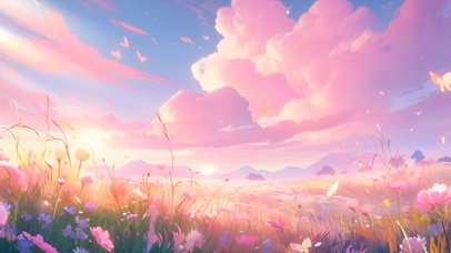 粉色系治愈晚霞