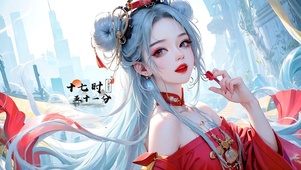 4K唯美红衣小仙女