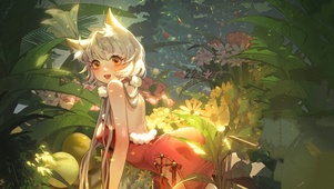 可爱猫娘花丛中