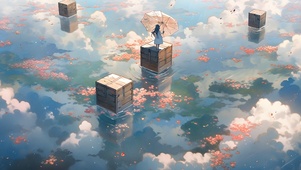 方格上的少女
