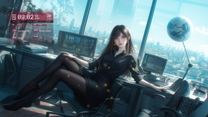 她的美丽如晚霞般绚丽多彩