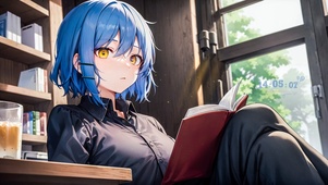 4k可爱看书女孩