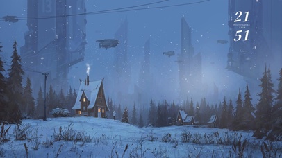 城市郊外暴风雪夜晚