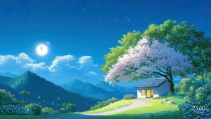 月光樱树小屋