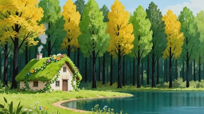 湖畔林间童话屋