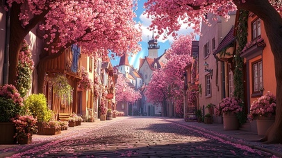 浪漫童话樱花小镇